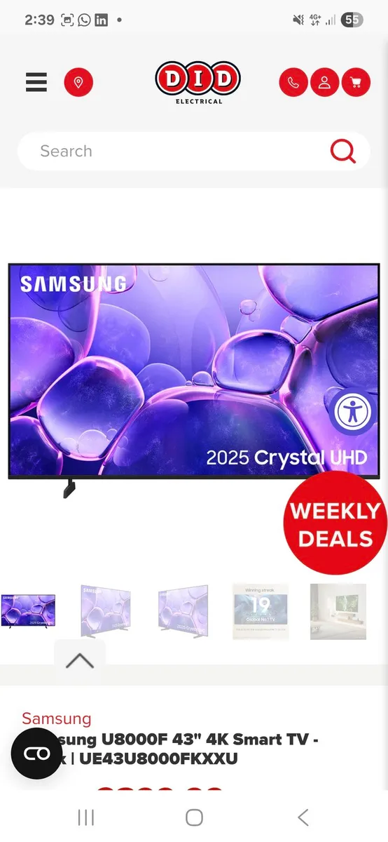 SAMSUNG 43" SMART TV - Image 2