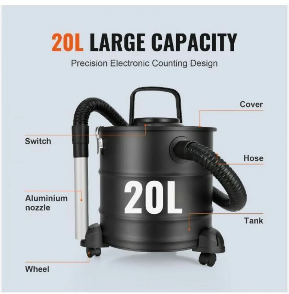 Ash Vacuum Cleaner, 20 L with 1200W - Image 2