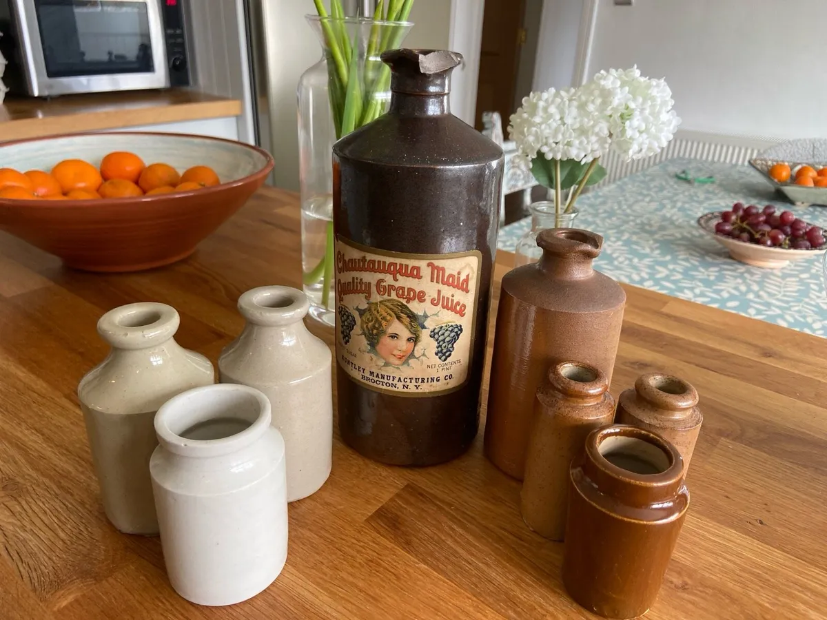 Vintage stone & glass bottles - Image 2