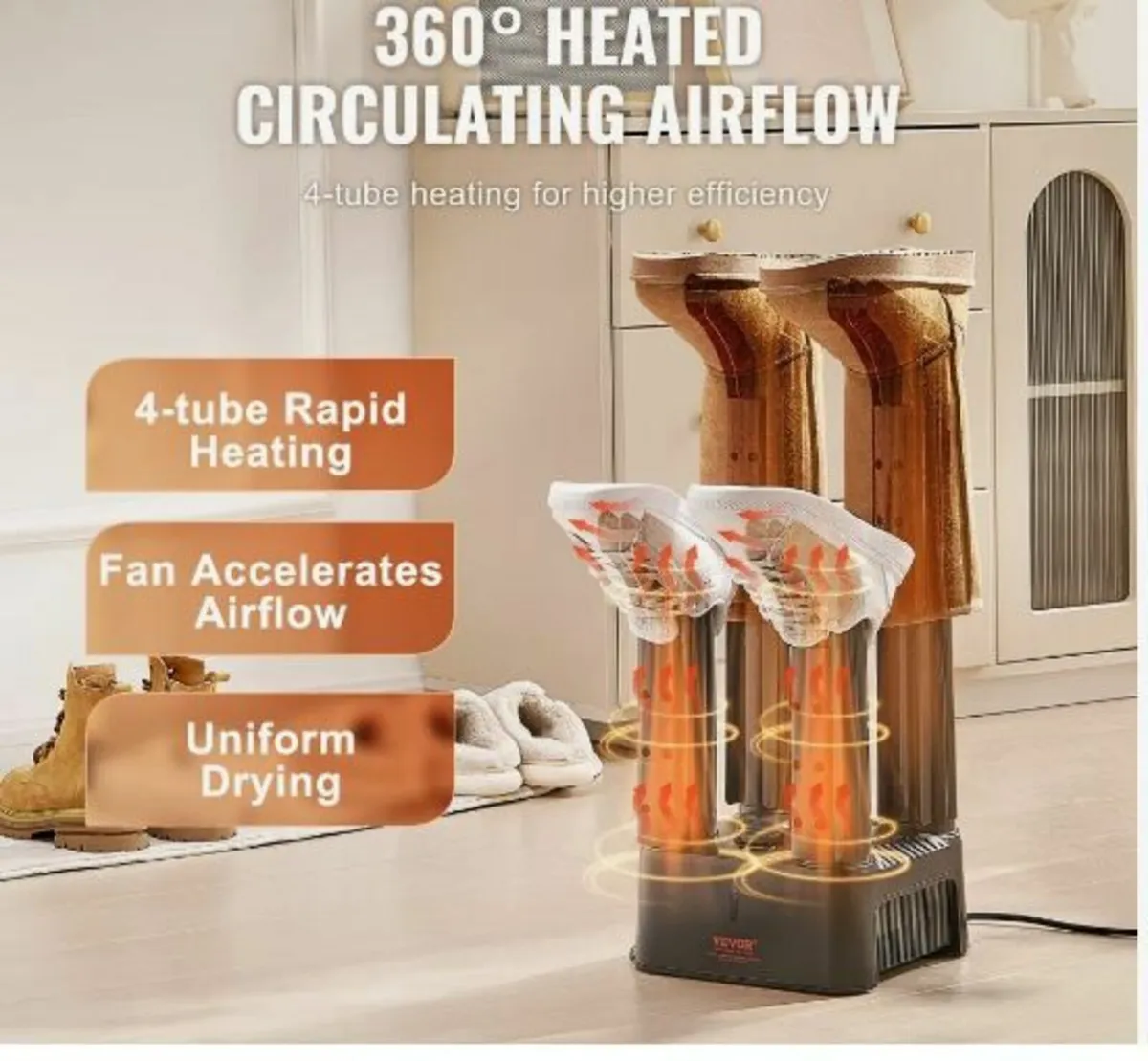 Detachable 4 Tubes Shoe Dryer - Image 3
