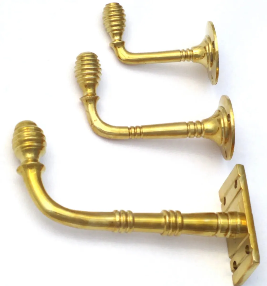 Solid Brass Coat Hook 3 Sizes Available - Image 1