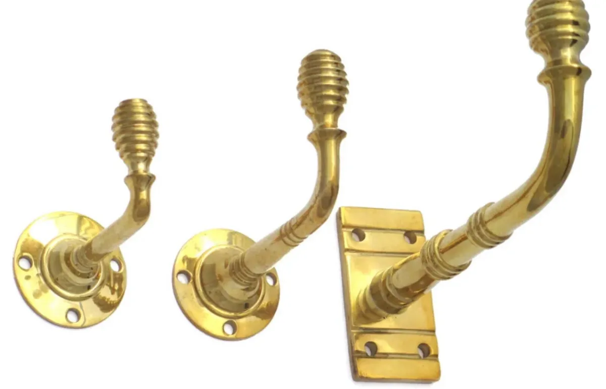 Solid Brass Coat Hook 3 Sizes Available - Image 2