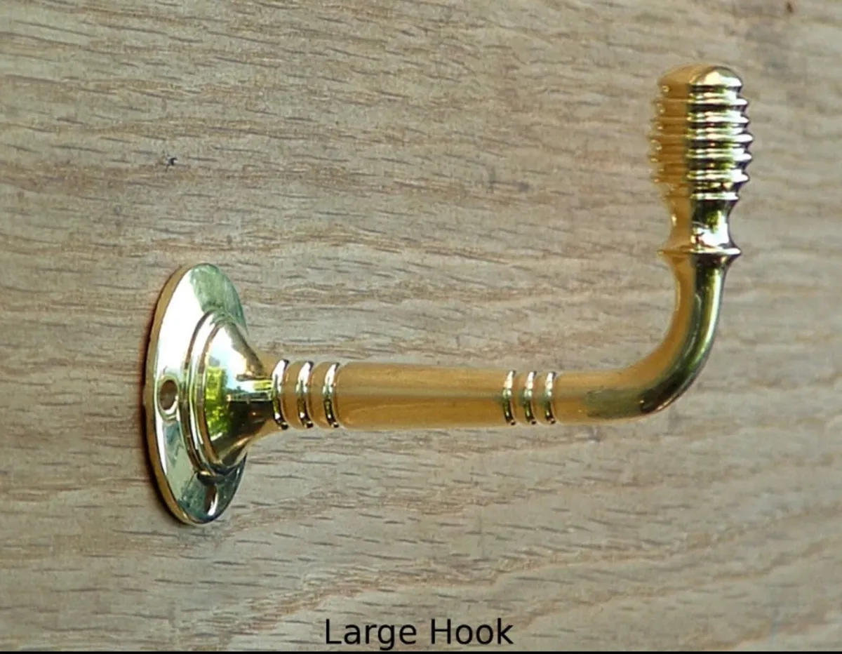 Solid Brass Coat Hook 3 Sizes Available - Image 4