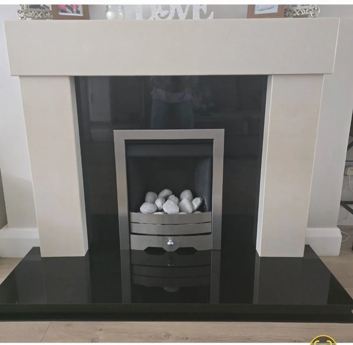 Ivory Pearl Marble and Gas fire