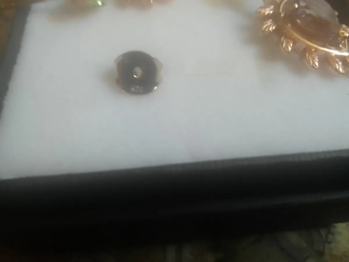 AMETHYST & PERIDOT STG SILVER ROSE GOLD EARRINGS N - Image 4