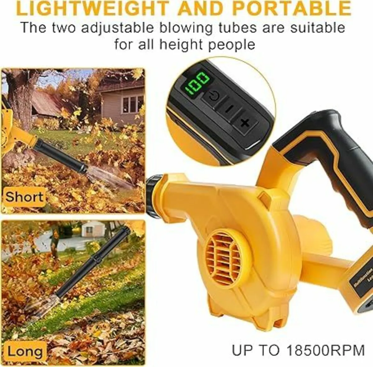 Powarobor Cordless Air Leaf Blower for Dewalt 18V - Image 3