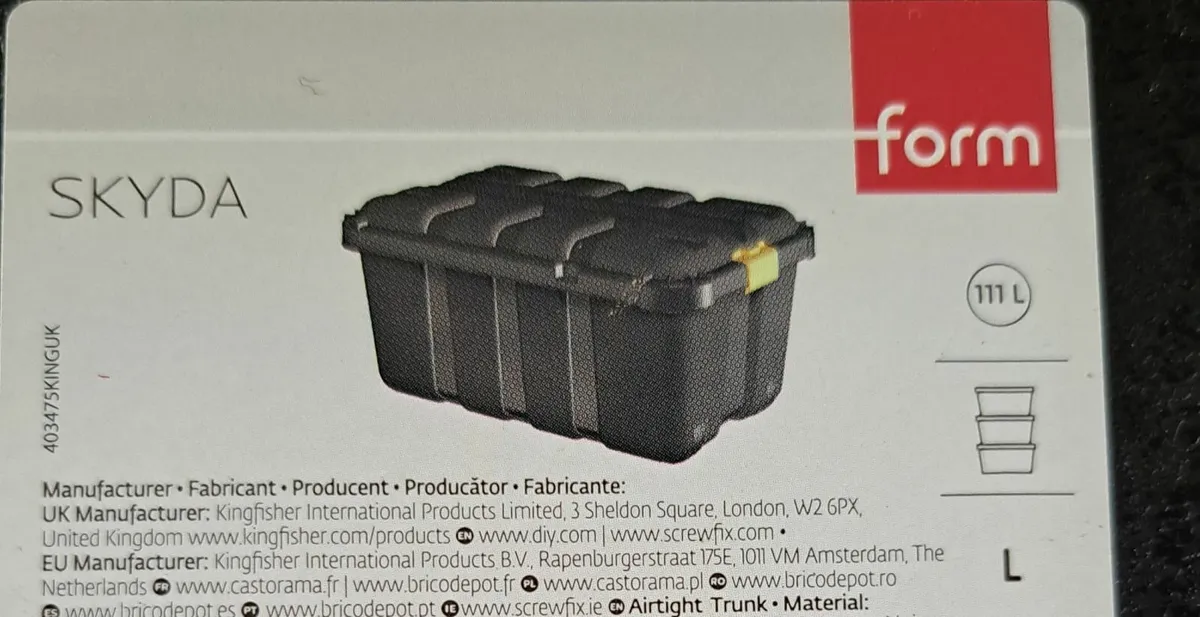 Storage boxes with wheels 111ltr - Image 1