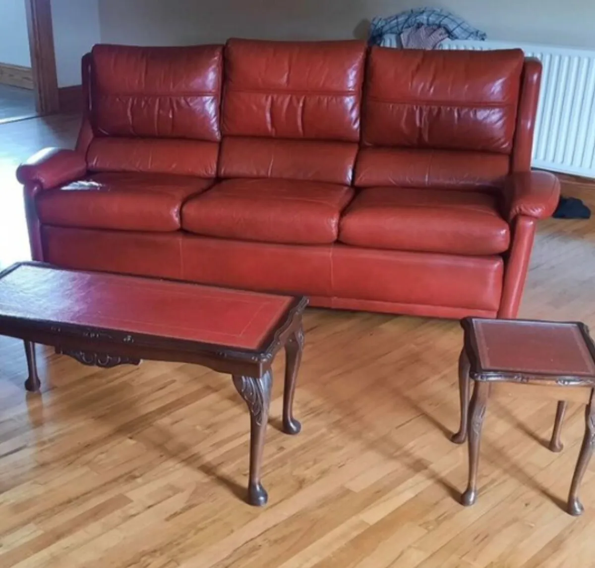 Three seater sofa- genuine leather -arm chair Recl - Image 1