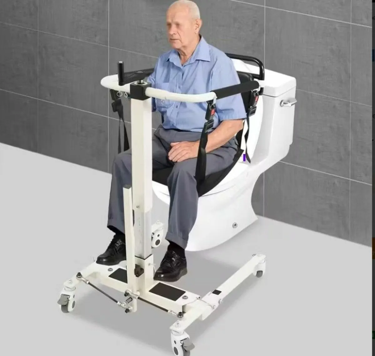 Hydraulic Patient Transfer Chair with Wheels - Image 1