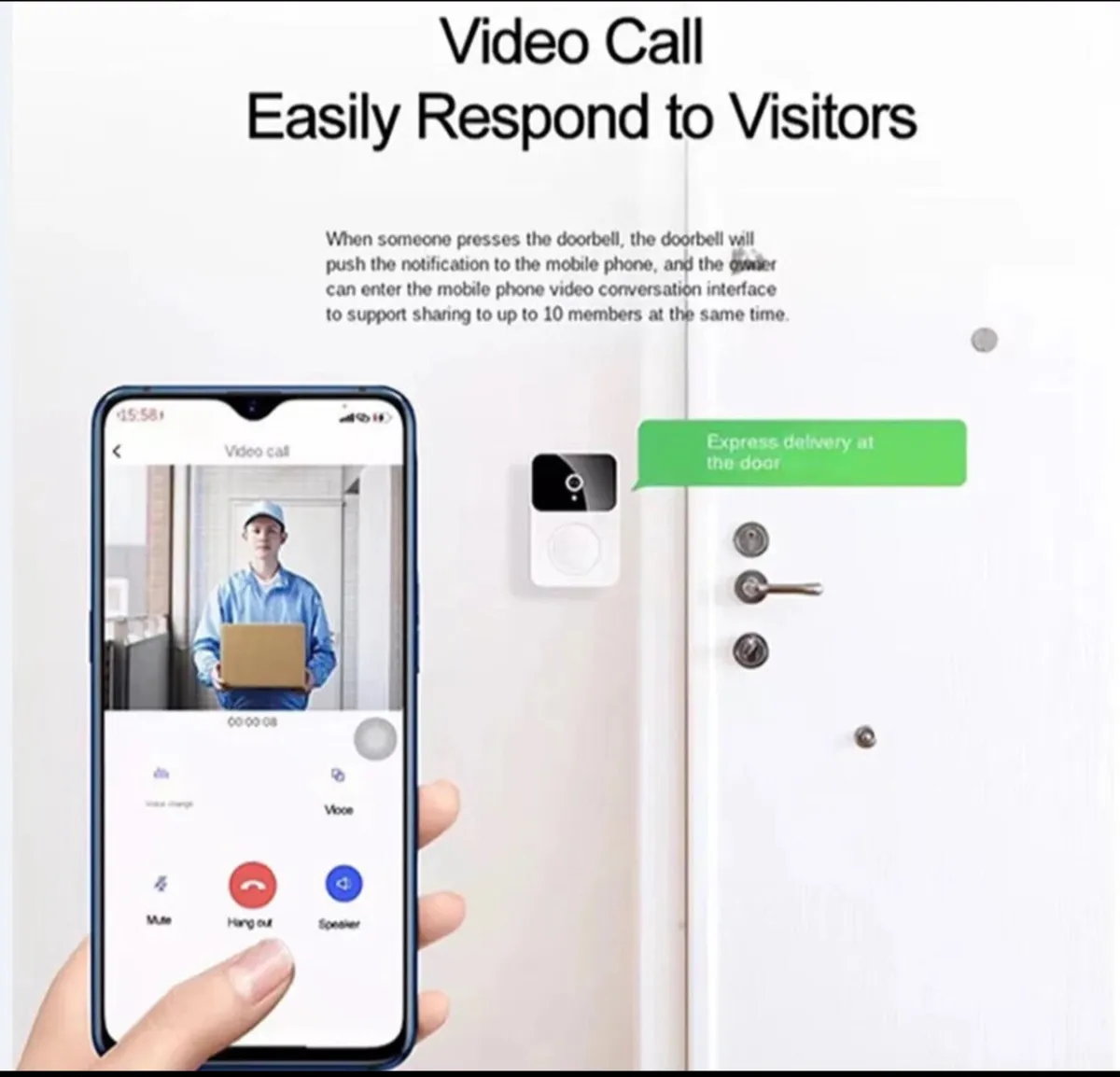 Smart Wireless WiFi Video Doorbell NEW - Image 3