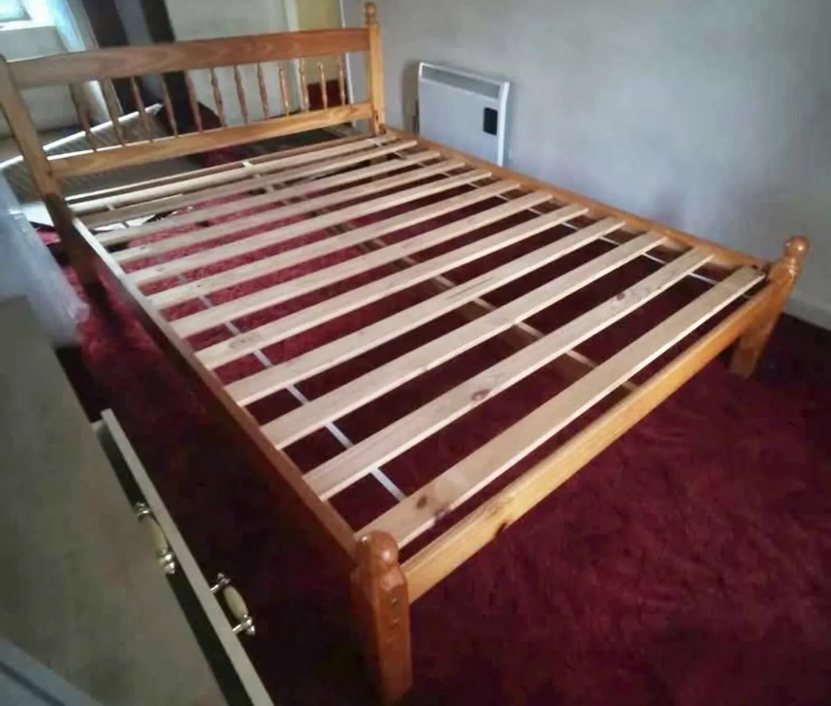 Beautiful 4 Ft 6” Solid Pine Wooden Double Bed - Image 1