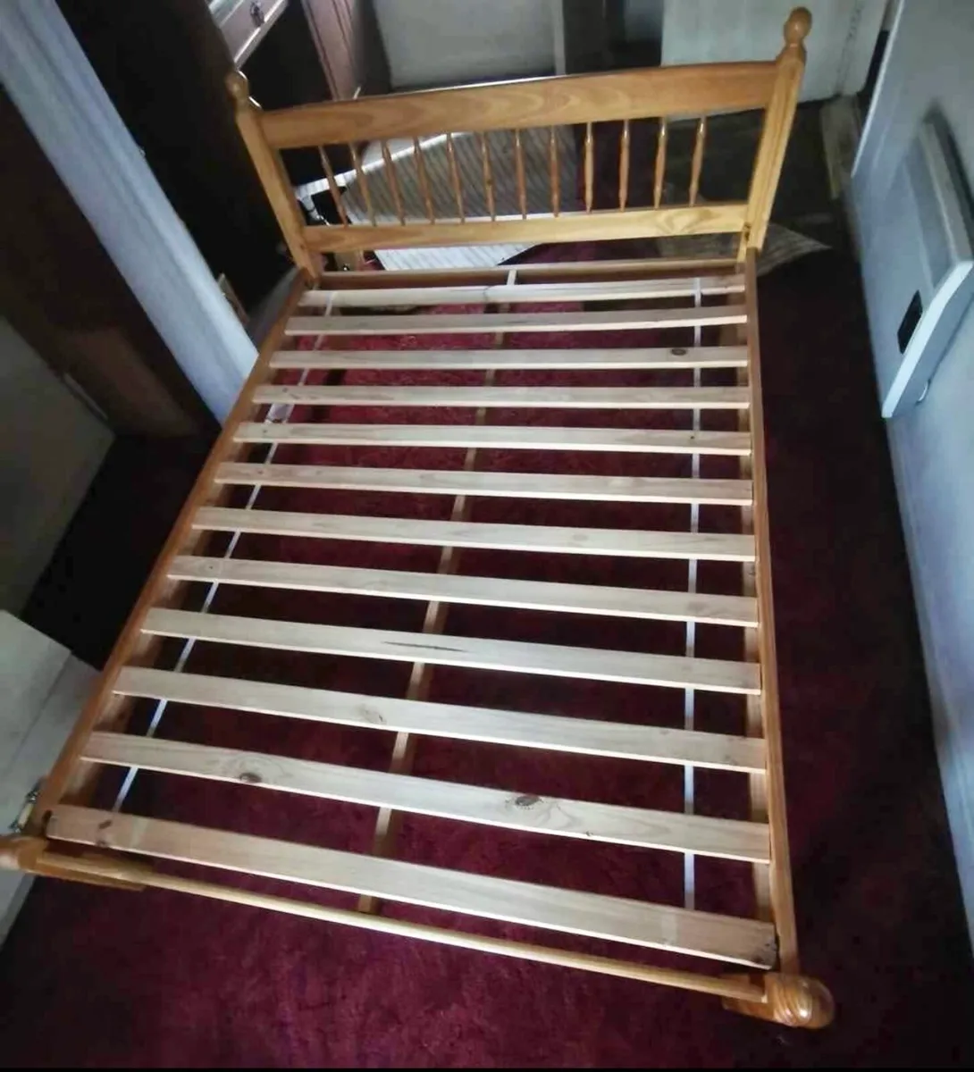Beautiful 4 Ft 6” Solid Pine Wooden Double Bed - Image 2