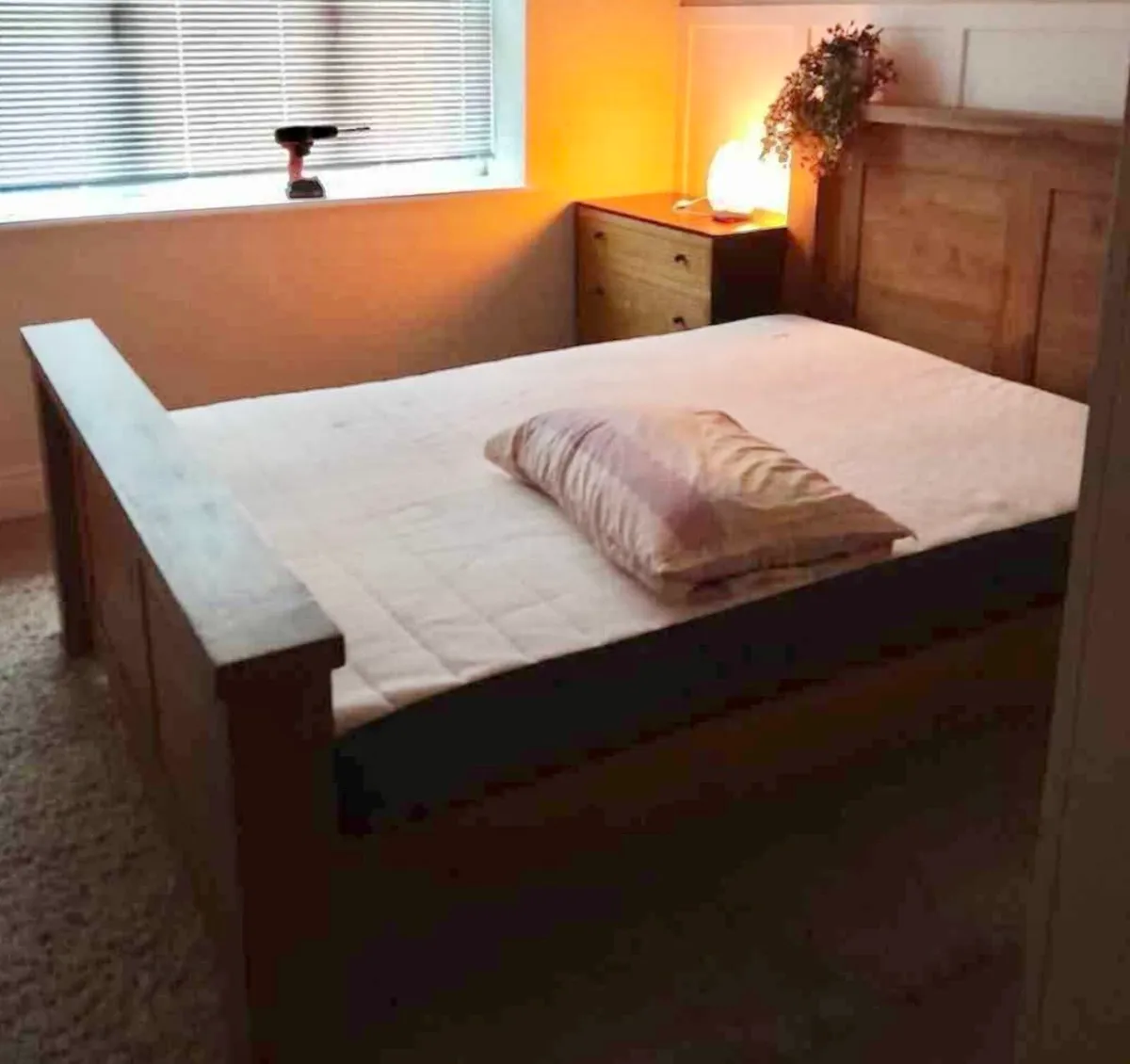 Extremely Solid 4 Ft 6” Wooden Double Bed -Deliver - Image 1