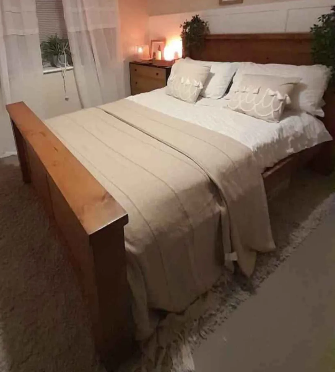 Extremely Solid 4 Ft 6” Wooden Double Bed -Deliver - Image 2