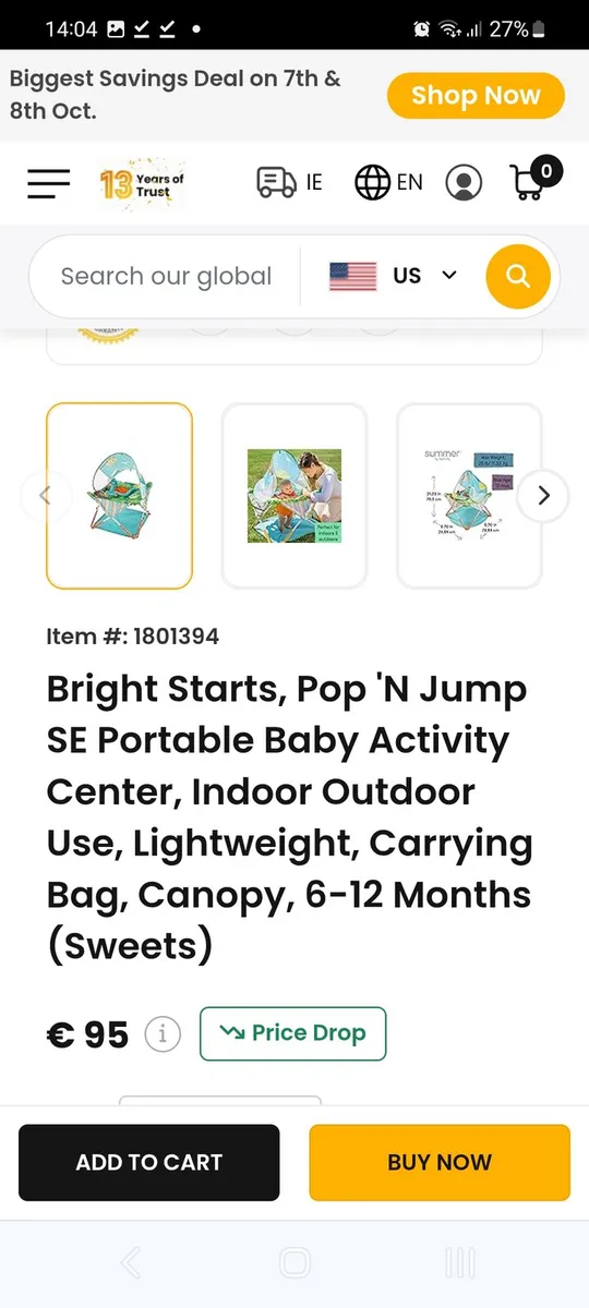 Fisher price pop N jump activity jumperoo - Image 2