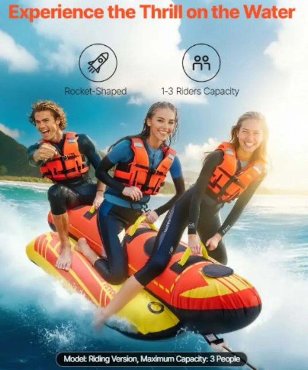 Towable Tubes for Boating, 1-3 Riders Inflatable - Image 2