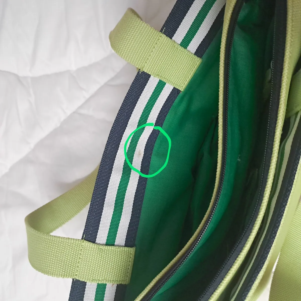 Lacoste Authentic Light Green Fabric Handbag - Image 4