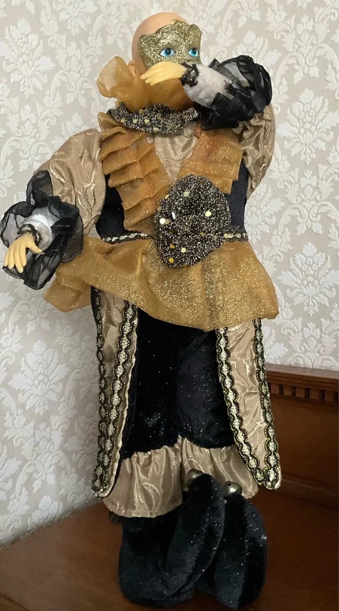 Vintage Musical Jester Doll with Head Movement - Image 1