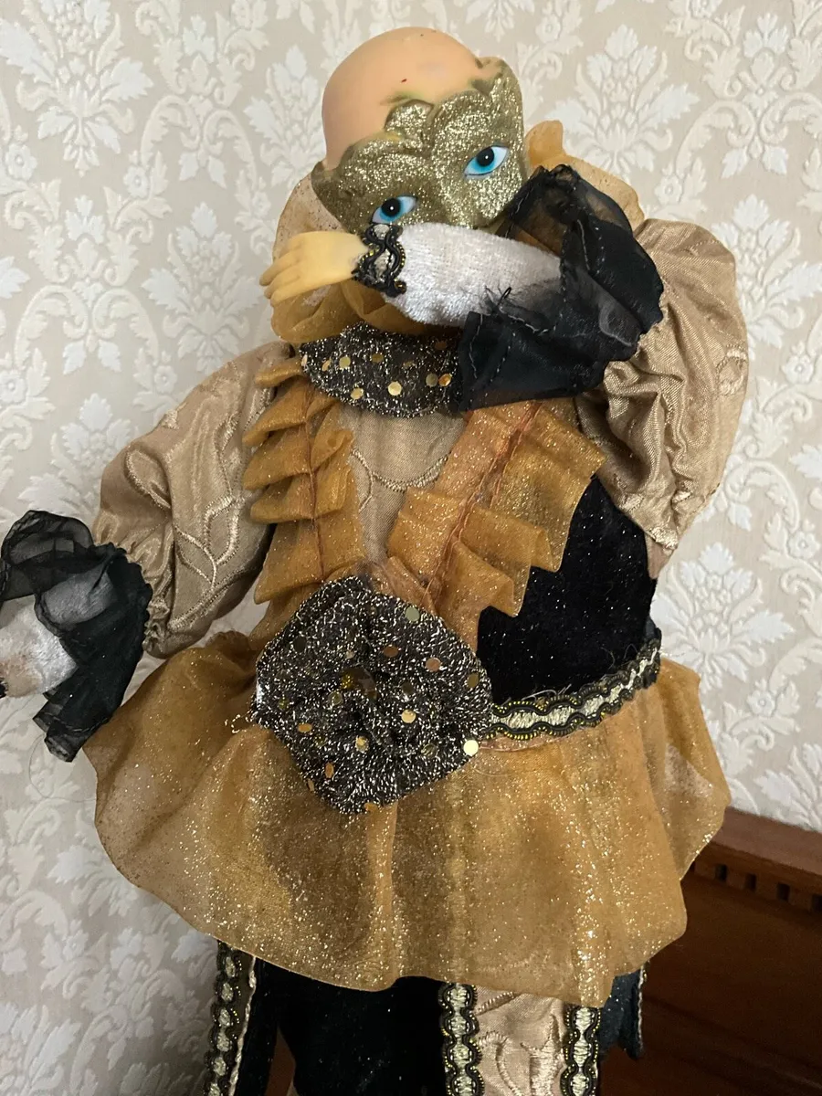 Vintage Musical Jester Doll with Head Movement - Image 3