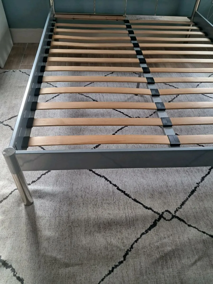 King Size Bed. Chrome Frame - Image 3