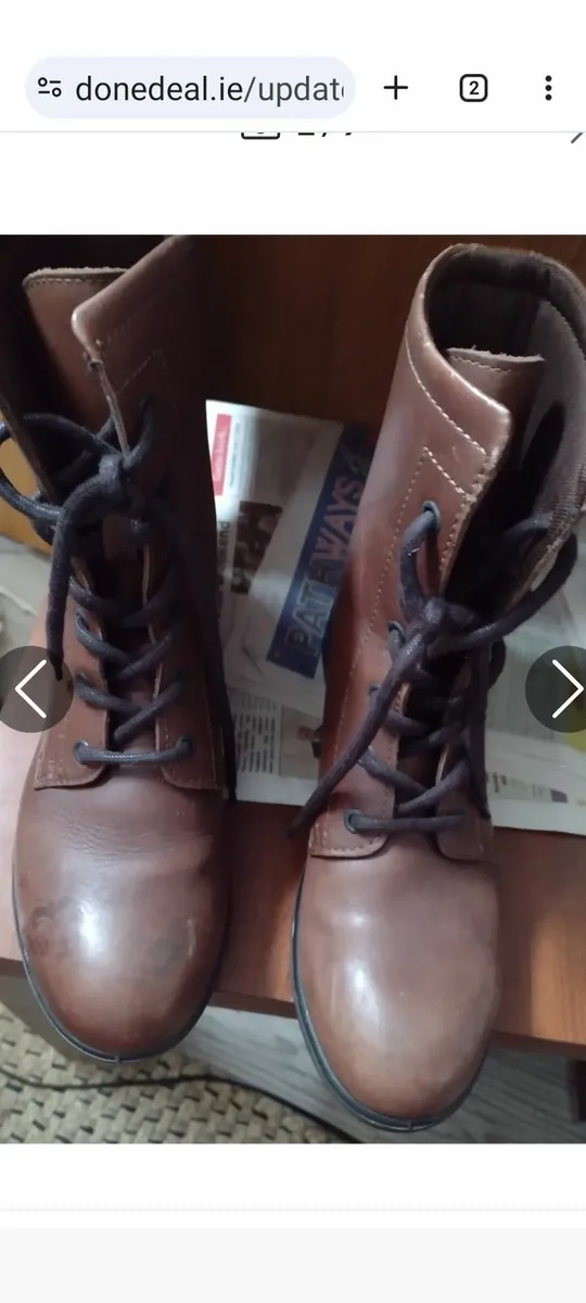 New Brown leather boots ladies size UK 6 - Image 2
