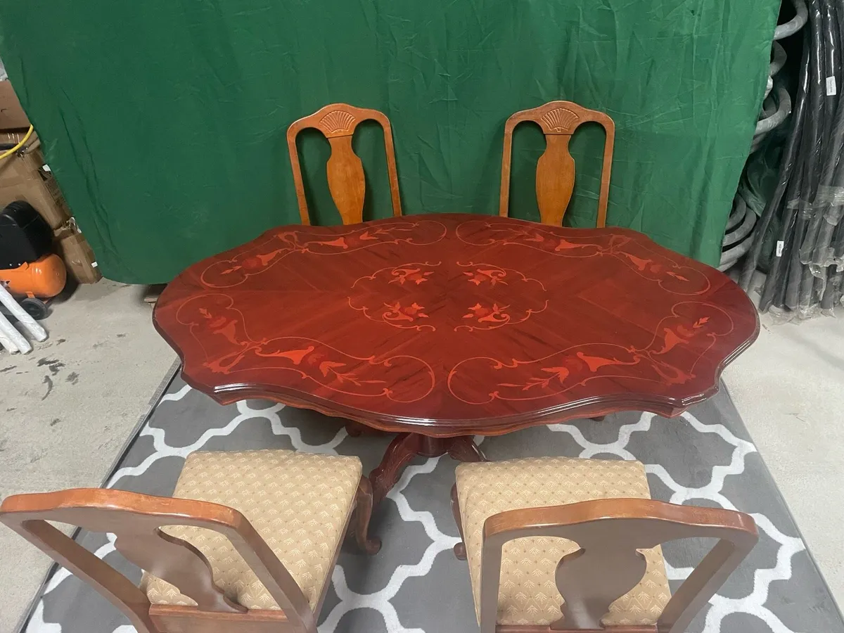 MAHONY KITCHEN TABLE + CHAIRS - Image 1