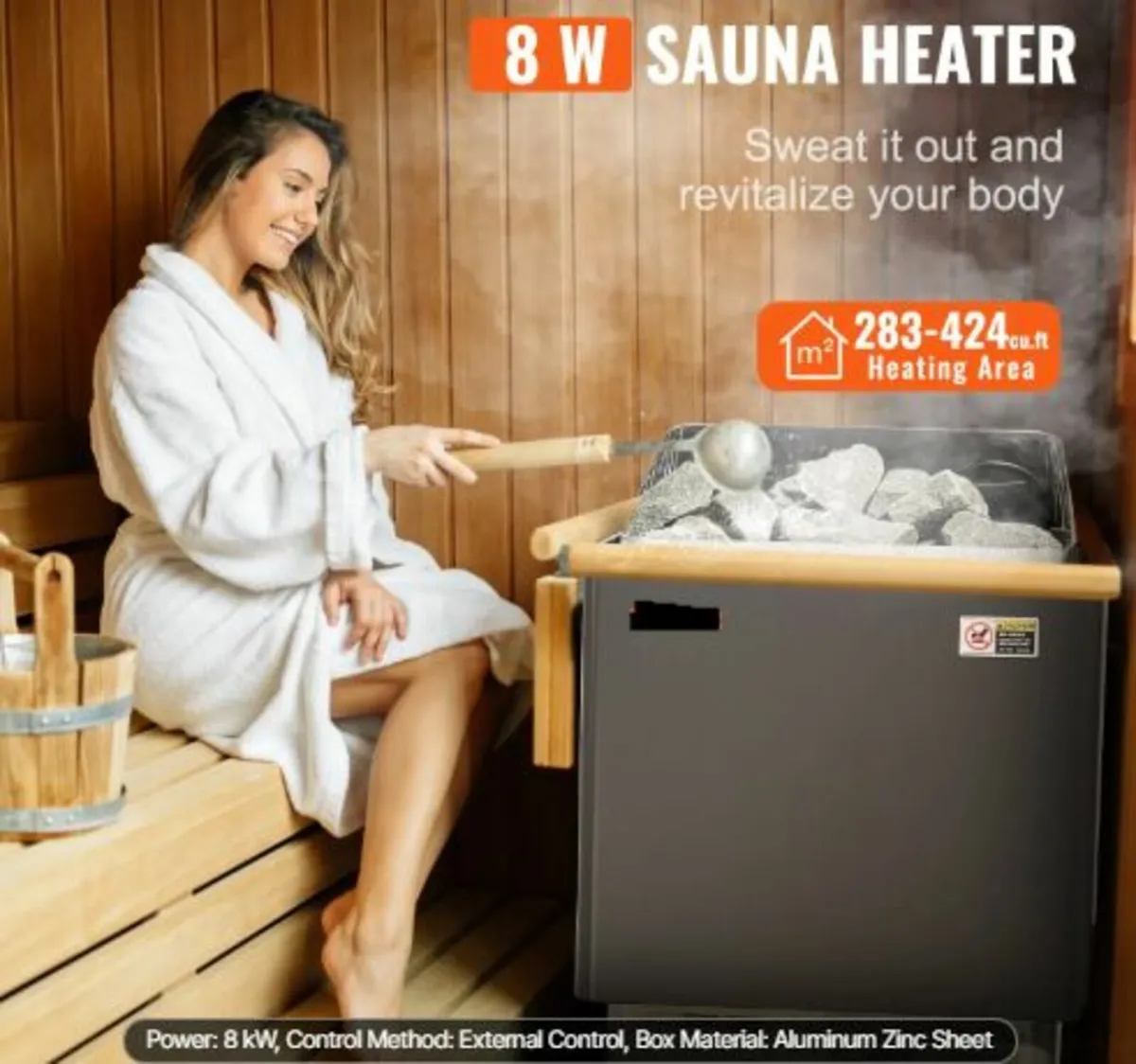Sauna Heater, 8KW Electric Sauna Stove, 400V 3N - Image 2