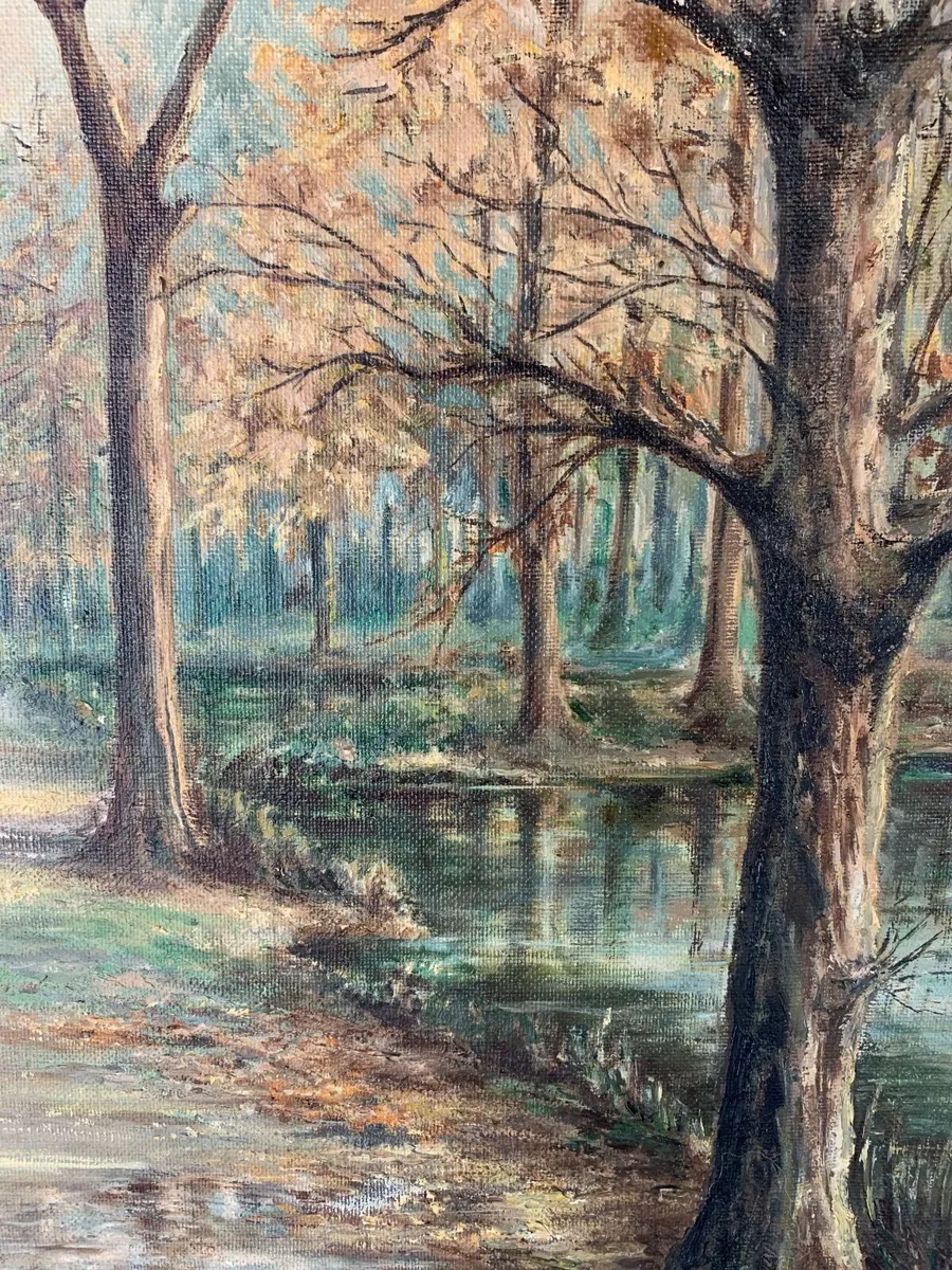 Autumnal Scene Vintage Painting - Image 4
