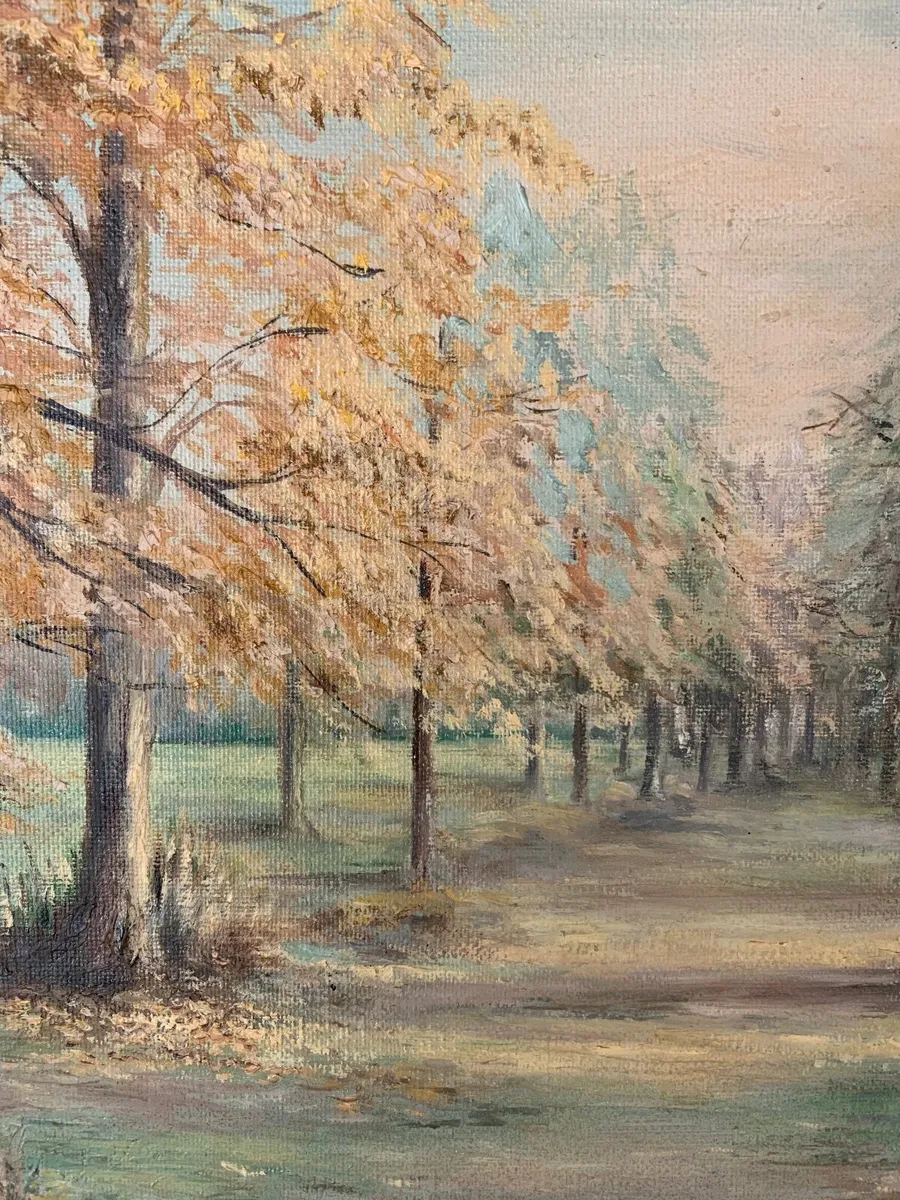 Autumnal Scene Vintage Painting - Image 3