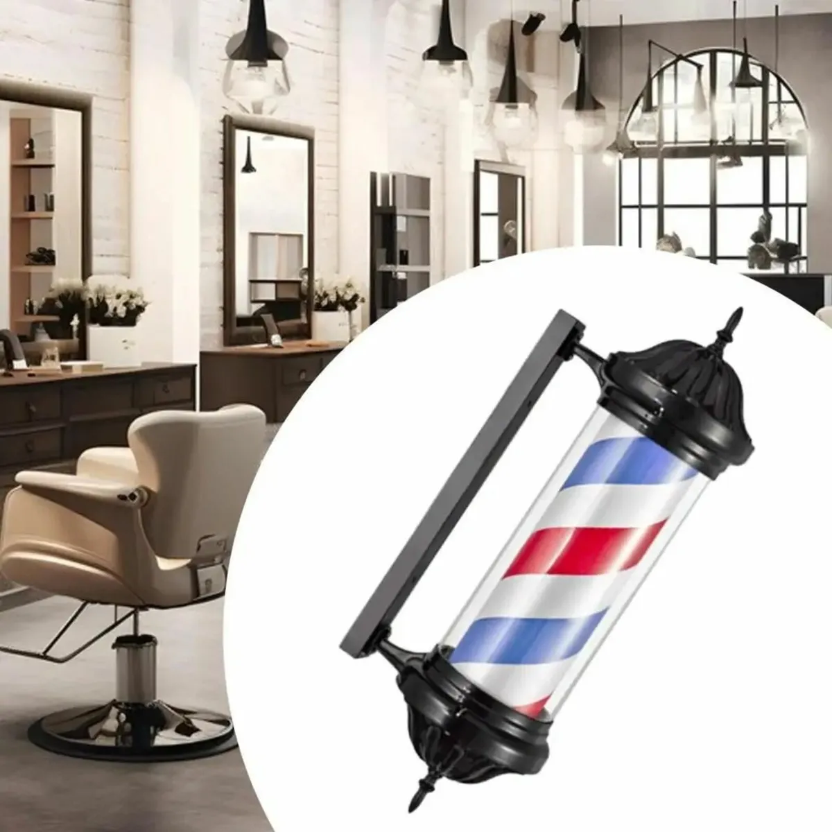 Barber Pole Light – Indoor Outdoor Hair Salon Sign - Image 3