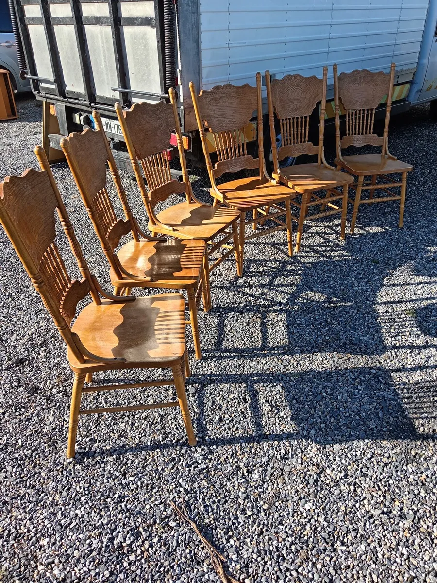 6 pine chairs