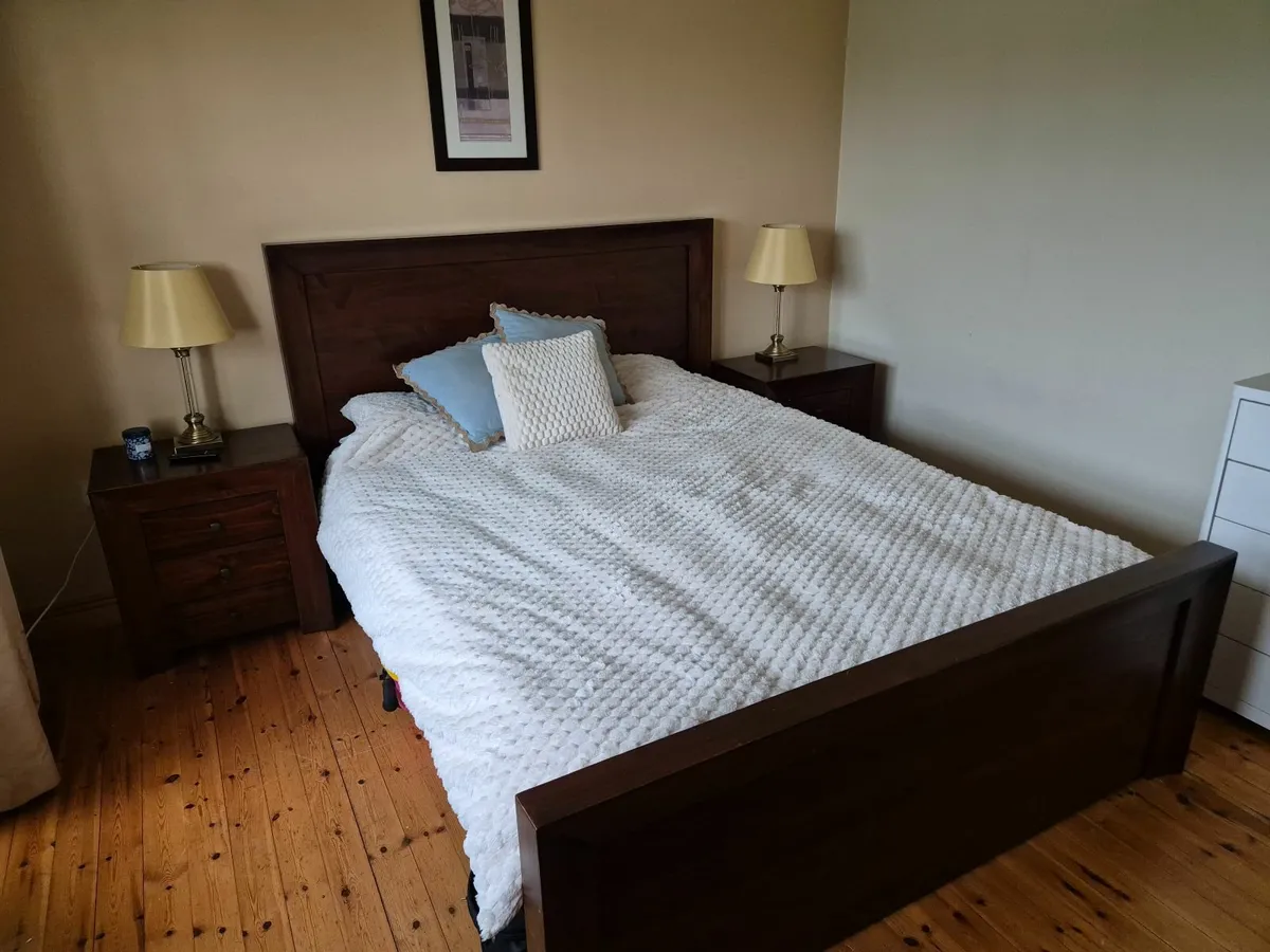 Walnut Double Bed and Lockers