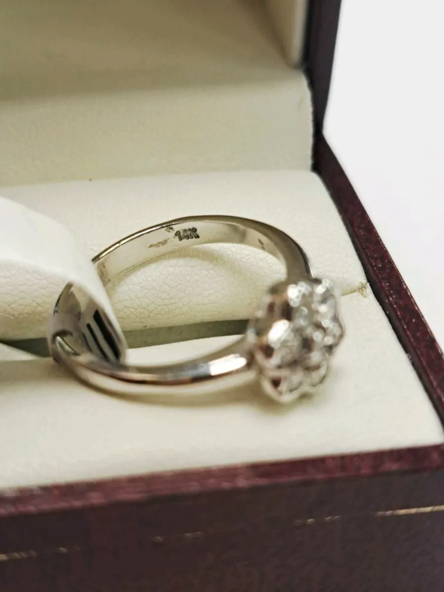 14K White Gold Diamond Ring 14Ct - Image 3