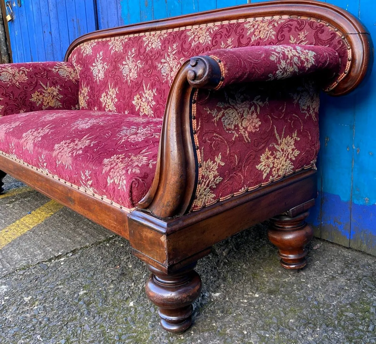 Antique Scroll Arm Sofa - Image 3