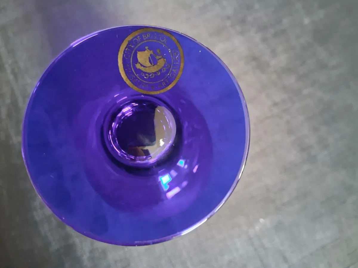 Bristol Blue Wine Glass & Vase - Image 3