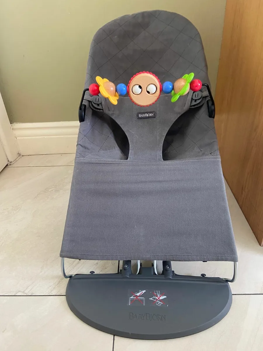 Baby Bjorn bouncer and googly eye toy bar - Image 1