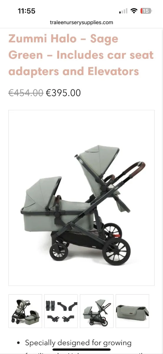 Zummi Halo Travel System - Sage Green - Image 2