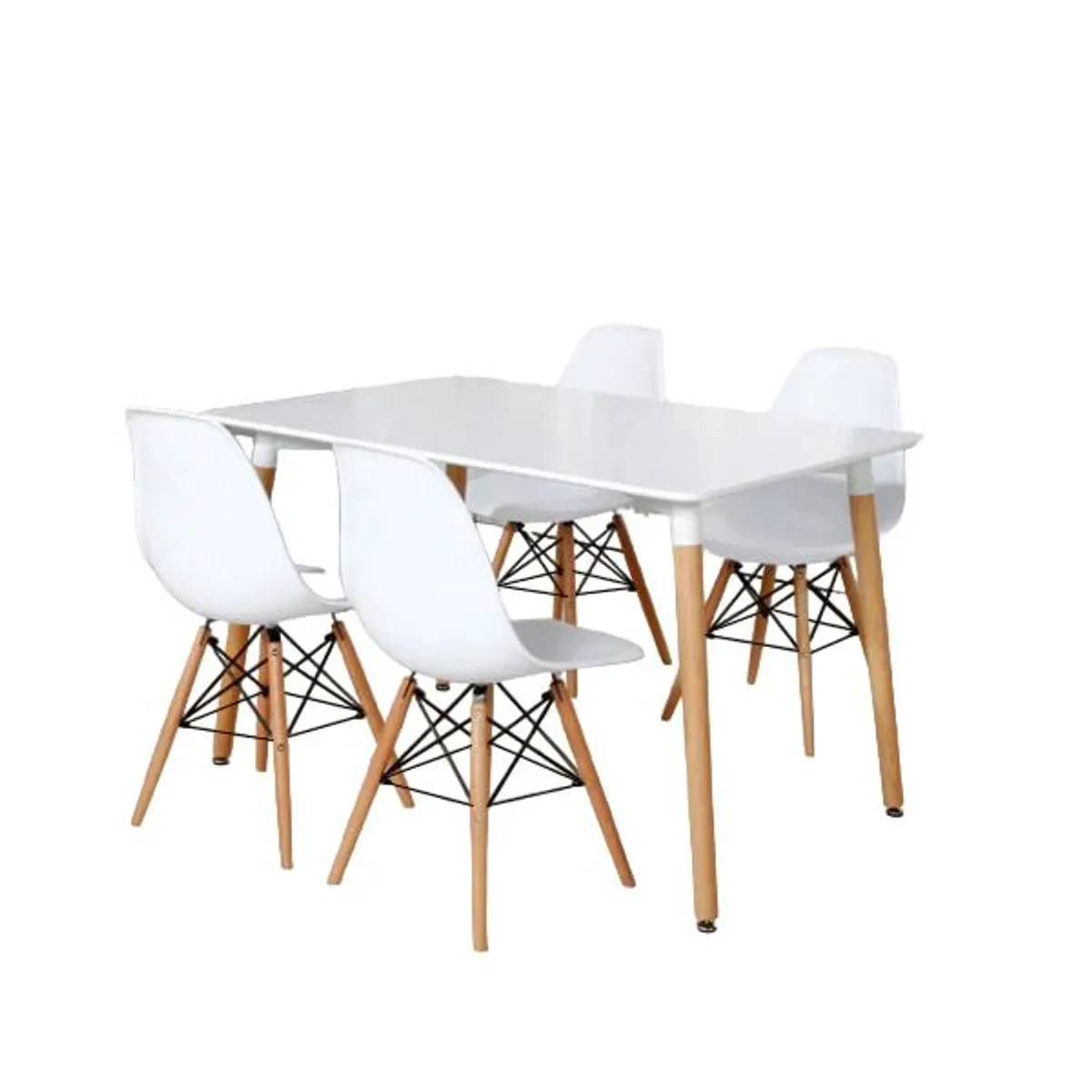 Nordic Rectangle Dining Table & 4 Chairs - Stylish & Compact - Image 2