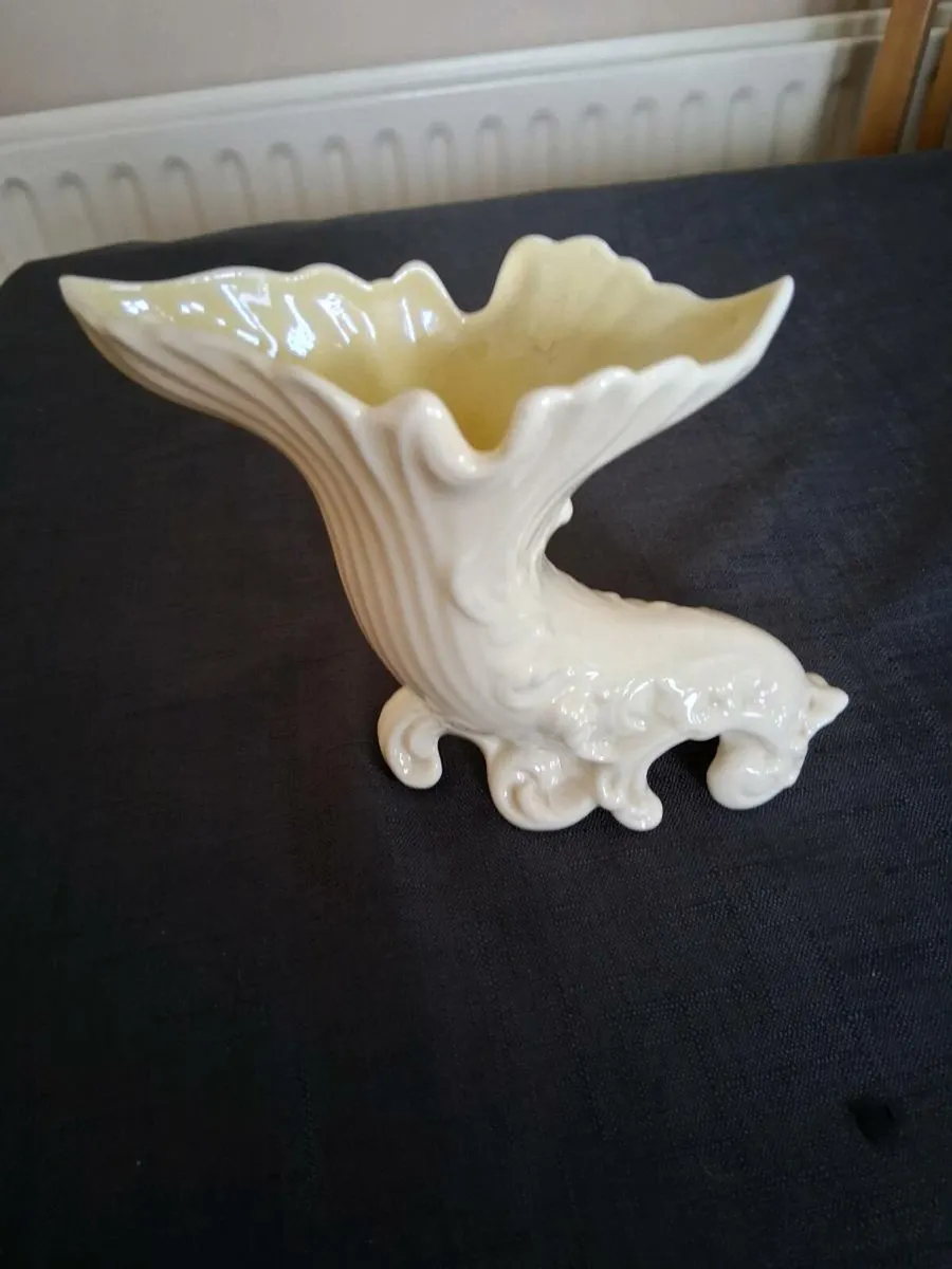Belleek Cornucopia Vase - Image 1