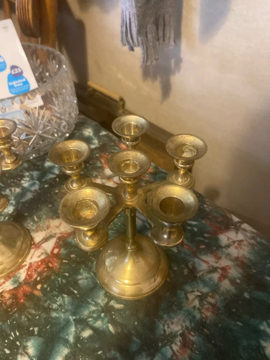 Brass candle holders free postage - Image 2