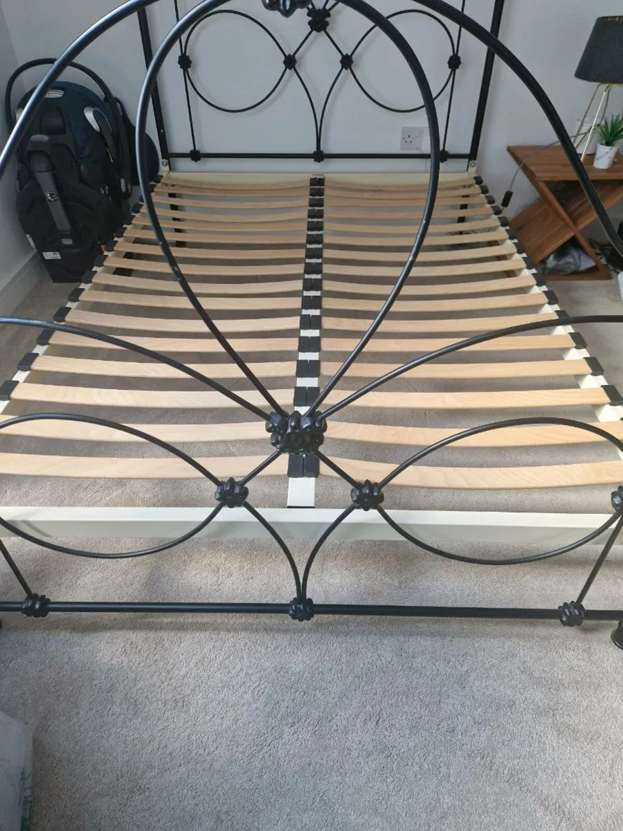 Black Metal Double Bed Frame - Image 2
