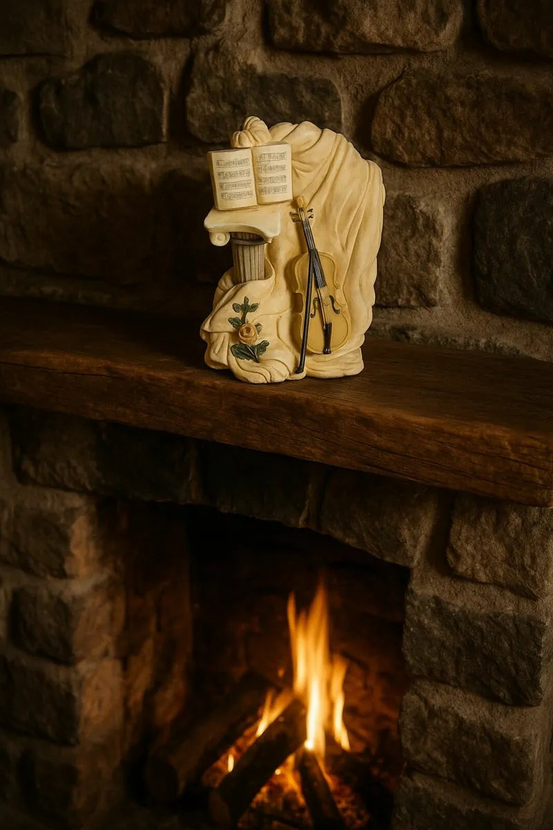 vintage violin fiddle ornment figurine cottage art - Image 2