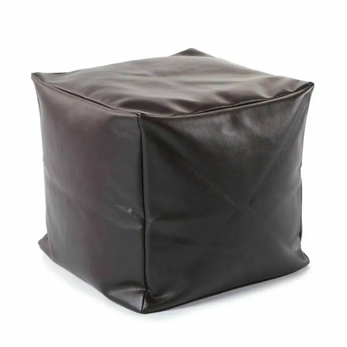 Bean Bag Cover Unfilled Medium Brown Pouffe - Image 3