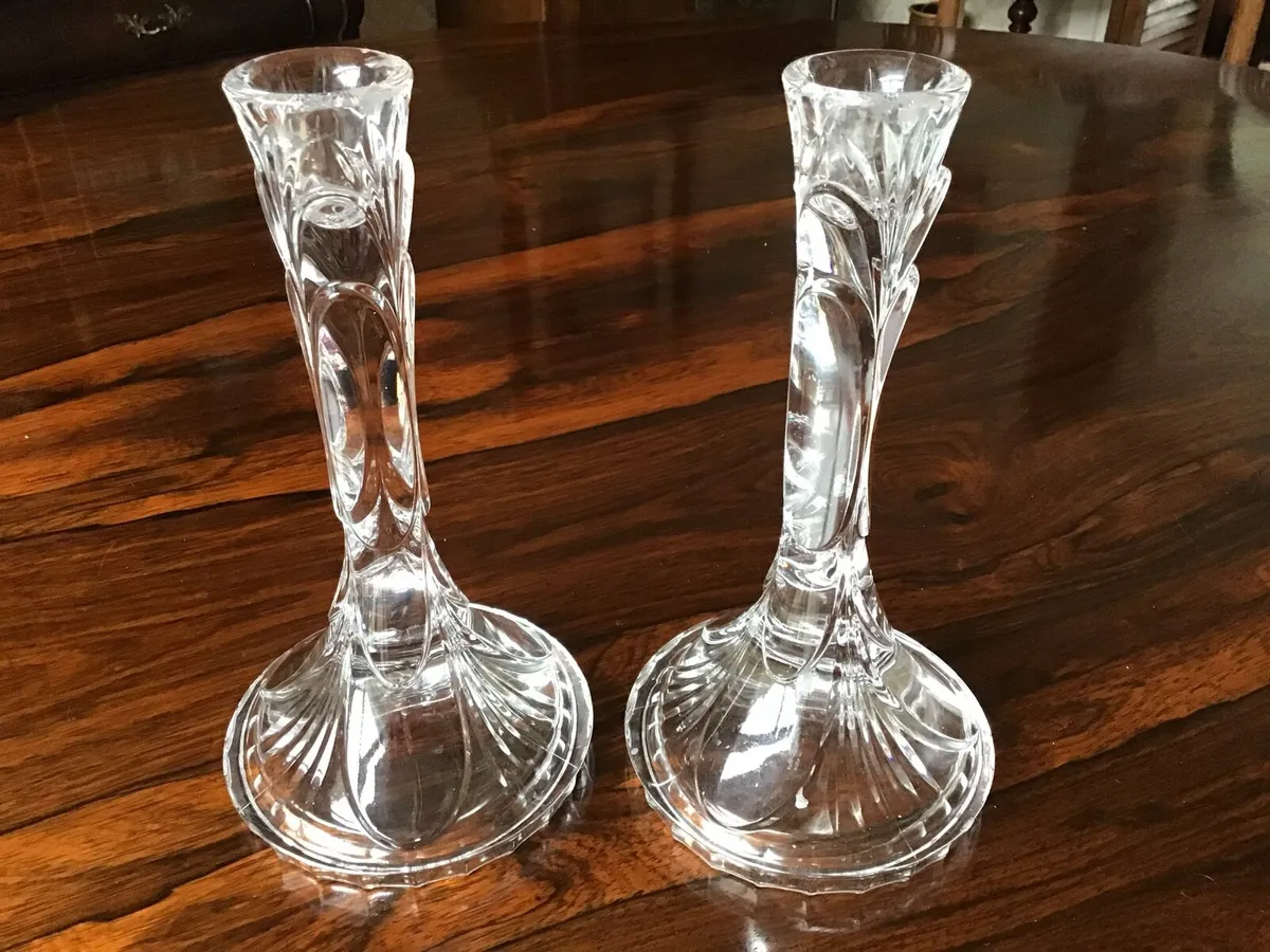 Pr. of Crystal Candle Holders - Image 1