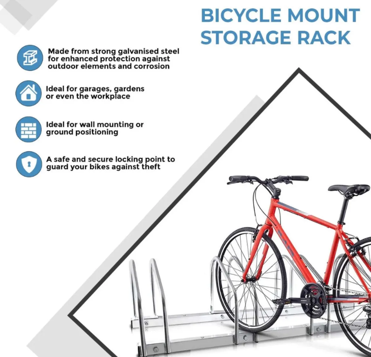 4 Bicycle Parking Stand Steel Pipe Bike Rack NEW - Image 2