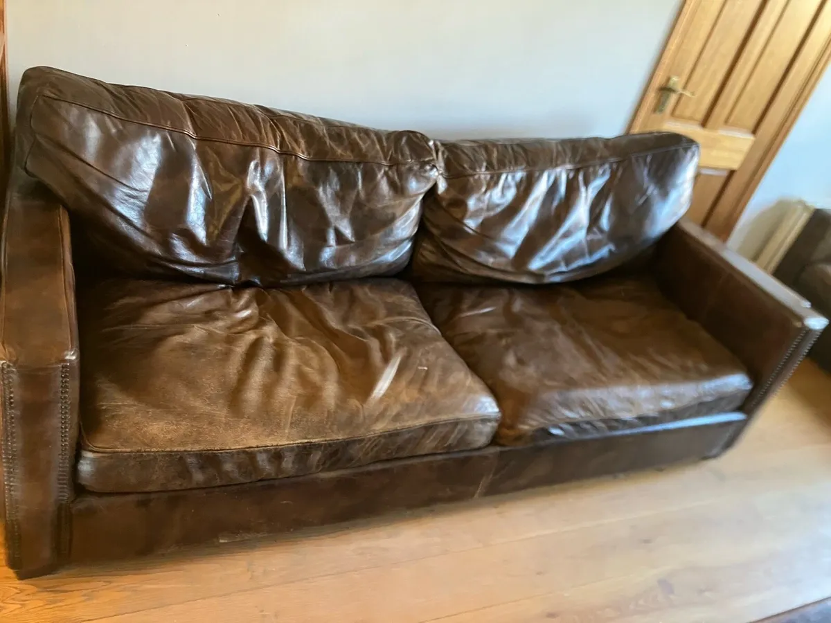2 x Leather sofas - Image 2