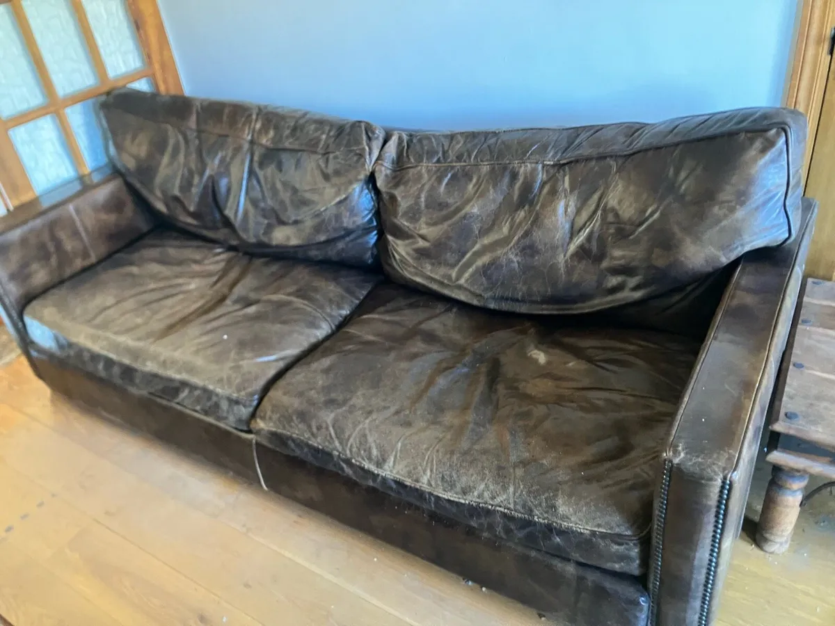 2 x Leather sofas - Image 4