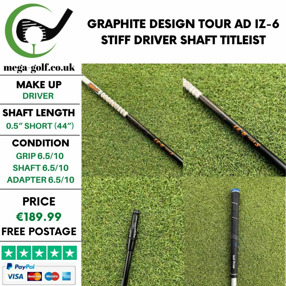 Graphite Design Tour Ad IZ-6 Stiff Driver Shaft - Image 1