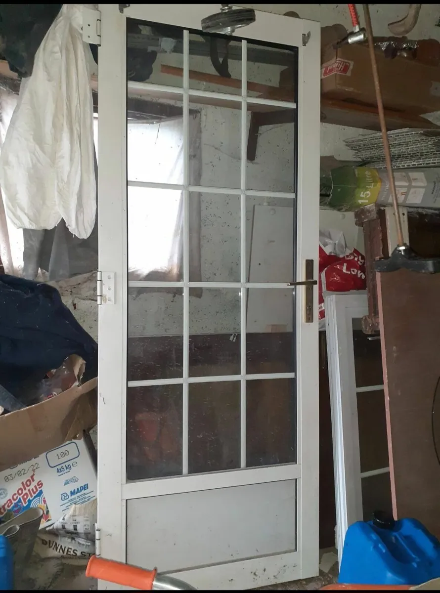White Glass Aluminium Door