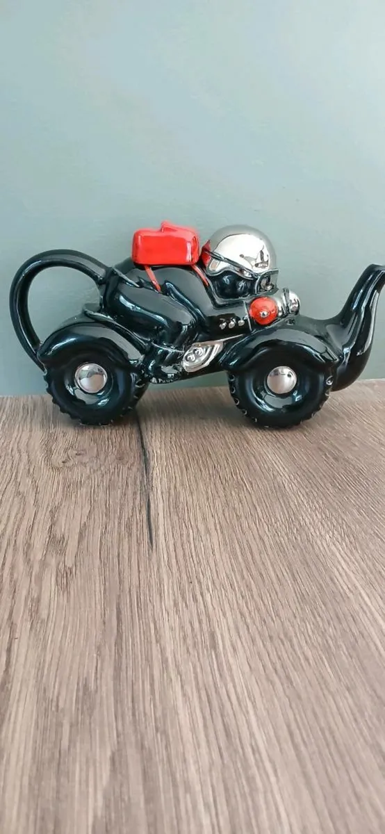 Novelty Teapot, Motorcycle and Rider. - Image 1